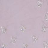 Soft Salmon Pink Crush Tissue With Embroidery Work