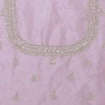 Crepe Pink Tissue Organza Embroidery Saree With Scallop Border