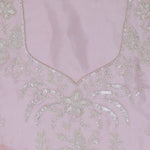 Soft Salmon Pink Tissue Organza Embroidery Saree With Scallop Border