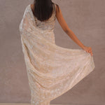 Bone White Tissue Organza Saree With Embroidery Border