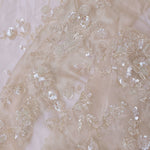 Bone White Tissue Organza Saree With Embroidery Border