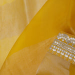Dual Yellow Shade Organza Saree With Embroidery Work