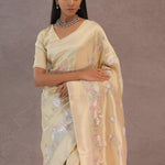 Soft Beige Soft Kanchi Silk Saree With Floral Butti
