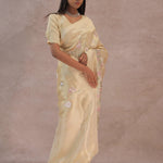 Soft Beige Soft Kanchi Silk Saree With Floral Butti