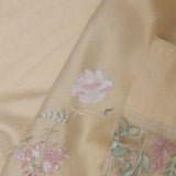 Soft Beige Soft Kanchi Silk Saree With Floral Butti