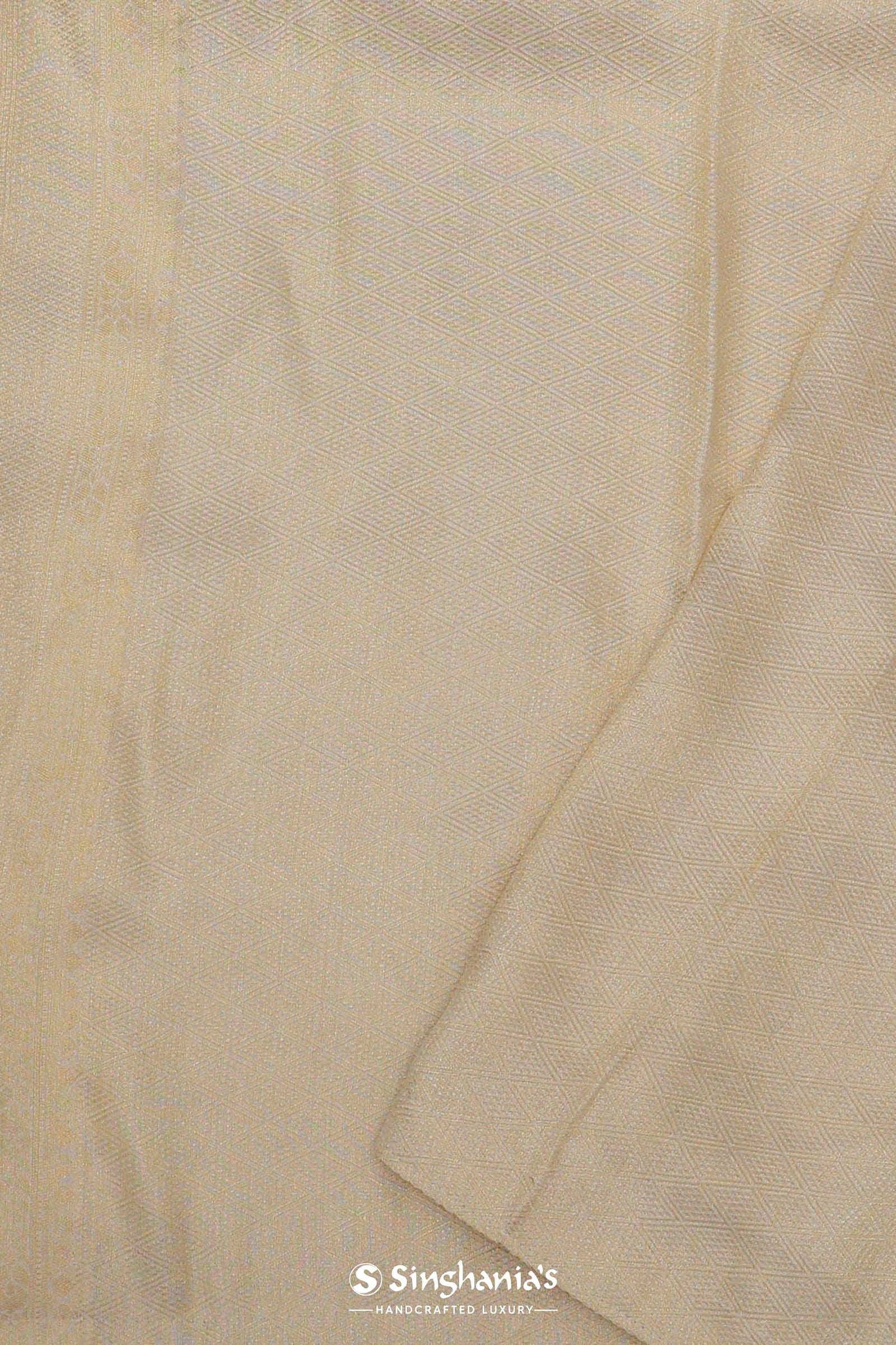 Soft Beige Soft Kanchi Silk Saree With Floral Butti