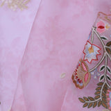 Blush Pink Organza Embroidery Saree With Floral Border