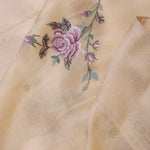 Soft Beige Soft Kanchi Silk Saree With Petit Point Buttis