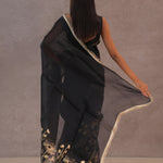 Black Organza Saree With Foil Print