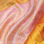 Baby Pink Kanjivaram Tissue Saree With Contrast Red Border