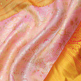 Baby Pink Kanjivaram Tissue Saree With Contrast Red Border