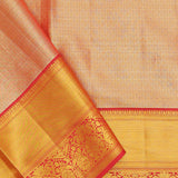 Baby Pink Kanjivaram Tissue Saree With Contrast Red Border