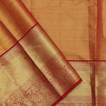 Soft Pink Kanjivaram Tissue Saree With Contrast Red Border