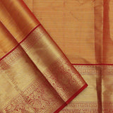 Soft Pink Kanjivaram Tissue Saree With Contrast Red Border