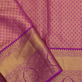 Pistachio Green Kanjivaram  Saree With Contrast Purple Border