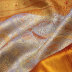 Grey Kanjivaram Saree With Contrast Red Border