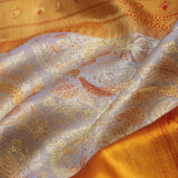 Grey Kanjivaram Saree With Contrast Red Border