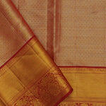 Grey Kanjivaram Saree With Contrast Red Border