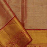 Grey Kanjivaram Saree With Contrast Red Border