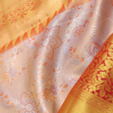 Beige Kanjivaram Tissue Saree With Contrast Red Border