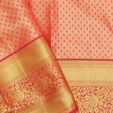 Beige Kanjivaram Tissue Saree With Contrast Red Border