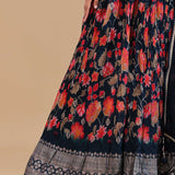 Very Dark Blue Chinon Lehenga Set