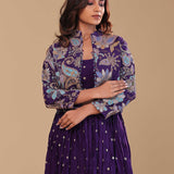 Dark Purple Georgette Lehenga Set