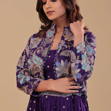 Dark Purple Georgette Lehenga Set