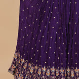 Dark Purple Georgette Lehenga Set