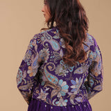 Dark Purple Georgette Lehenga Set