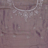 Wood Brown Georgette Tissue Saree With Sequins Work