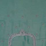 Como Greenish Cyan Organza Tissue Saree With Scallop Border