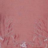 Dusty Rose Red Organza Tissue Saree With Fancy Border