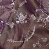 Opium Pinkish Red Organza Tissue Saree With Scallop Border