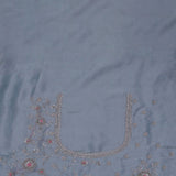 Slate Gray Organza Tissue Saree With Scallop Border