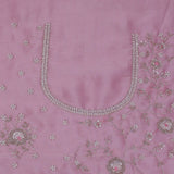 Pastel Rose Organza Tissue Saree With Scallop Border