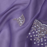 Lavender Purple Organza Tissue Saree With Scallop Border