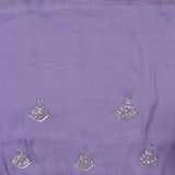 Lavender Purple Organza Tissue Saree With Scallop Border
