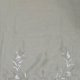 Herbal Sage Green Organza Tissue Saree With Scallop Border