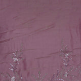 Dull Purple Organza Tissue Saree With Scallop Border