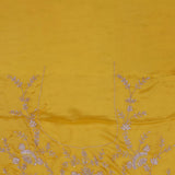 Yellow Satin Crepe Saree With Fancy Border