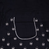 Black Satin Silk Saree With Sequin And Cutdana Work