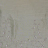 Flax Smoke Yellow Georgette Tissue Saree With Scallop Border