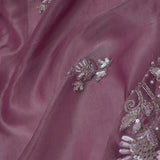 Muted Rose Pink Tissue Saree With Cutdana Work