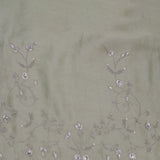 Sage Green Georgette Tissue Saree With Scallop Border