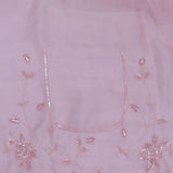 Pastel Soft Pink Organza Saree With Sequin Work