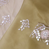 Dusty Green Organza Saree With Sequin Work