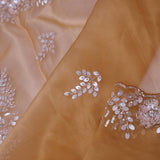 Dusty Yellow Organza Saree With Sequin Work