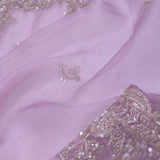 London Hue Organza Tissue Saree With Scallop Border