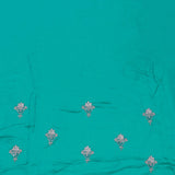 Persian Green Satin Crepe Saree With Fancy Border